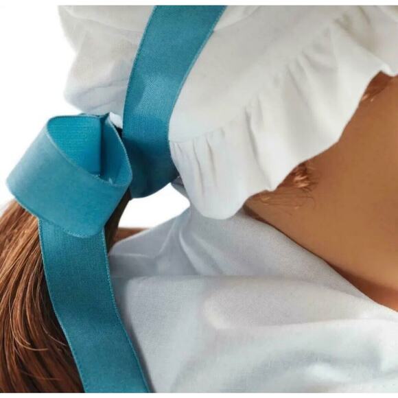 American Girl FELICITY MEET ACCESSORIES Doll Hat Necklace Fichu Bonnet Beforever - Picture 7 of 9